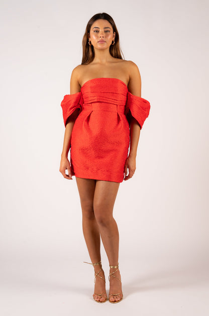 Aureta Nashira Mini Dress - Red